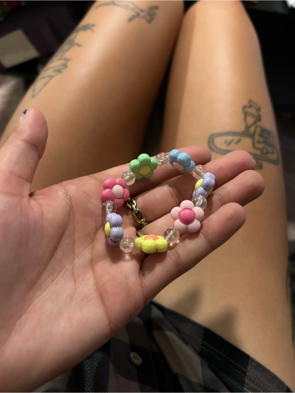 Pastel Flower Beaded Bracelet - Multicolor